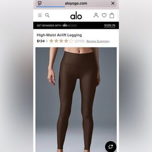 Alo Yoga Airlift High-Waisted Espresso Leggings - Full Length